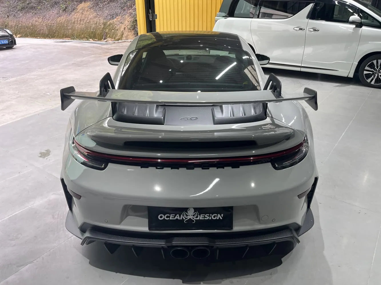 Dry Carbon Fiber GT3 Style Rear Wing + Engine Cover - Porsche 992.1/992.2