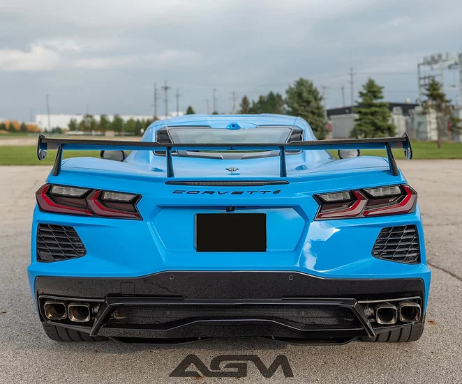 AGM C8 Corvette Visible Carbon Fiber High Wing Spoiler