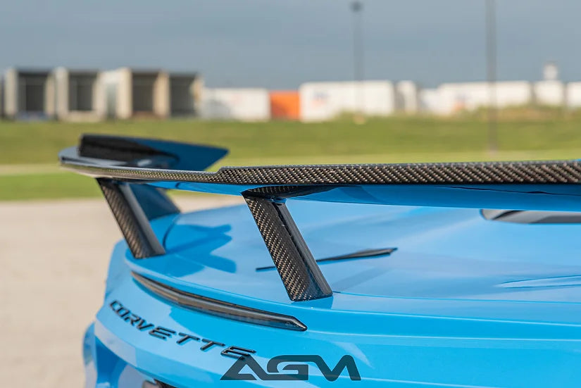 AGM C8 Corvette Visible Carbon Fiber High Wing Spoiler