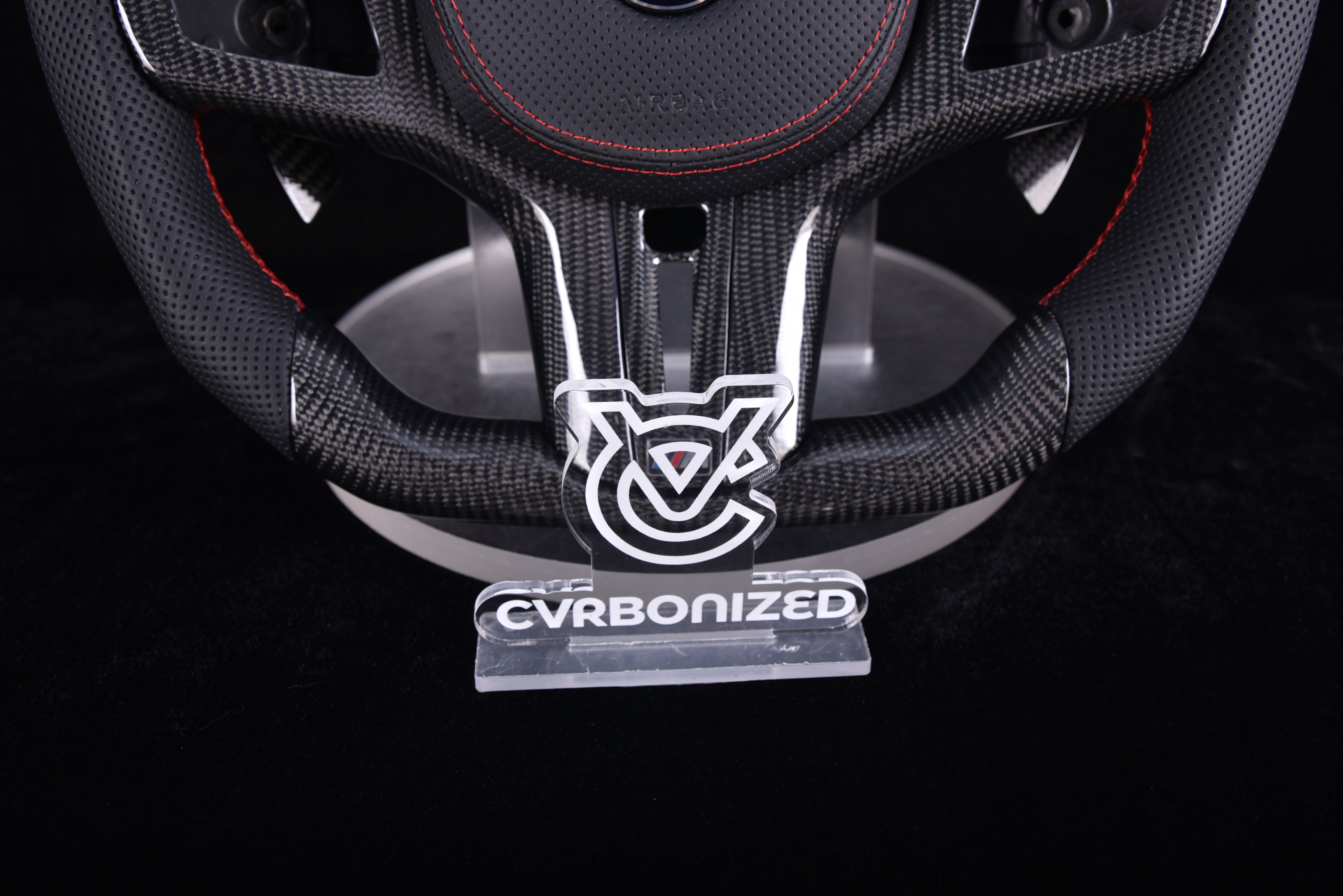 G Series ALL OUT Steering Wheel - | Red Themed | Perforated Leather | Glossy Carbon |