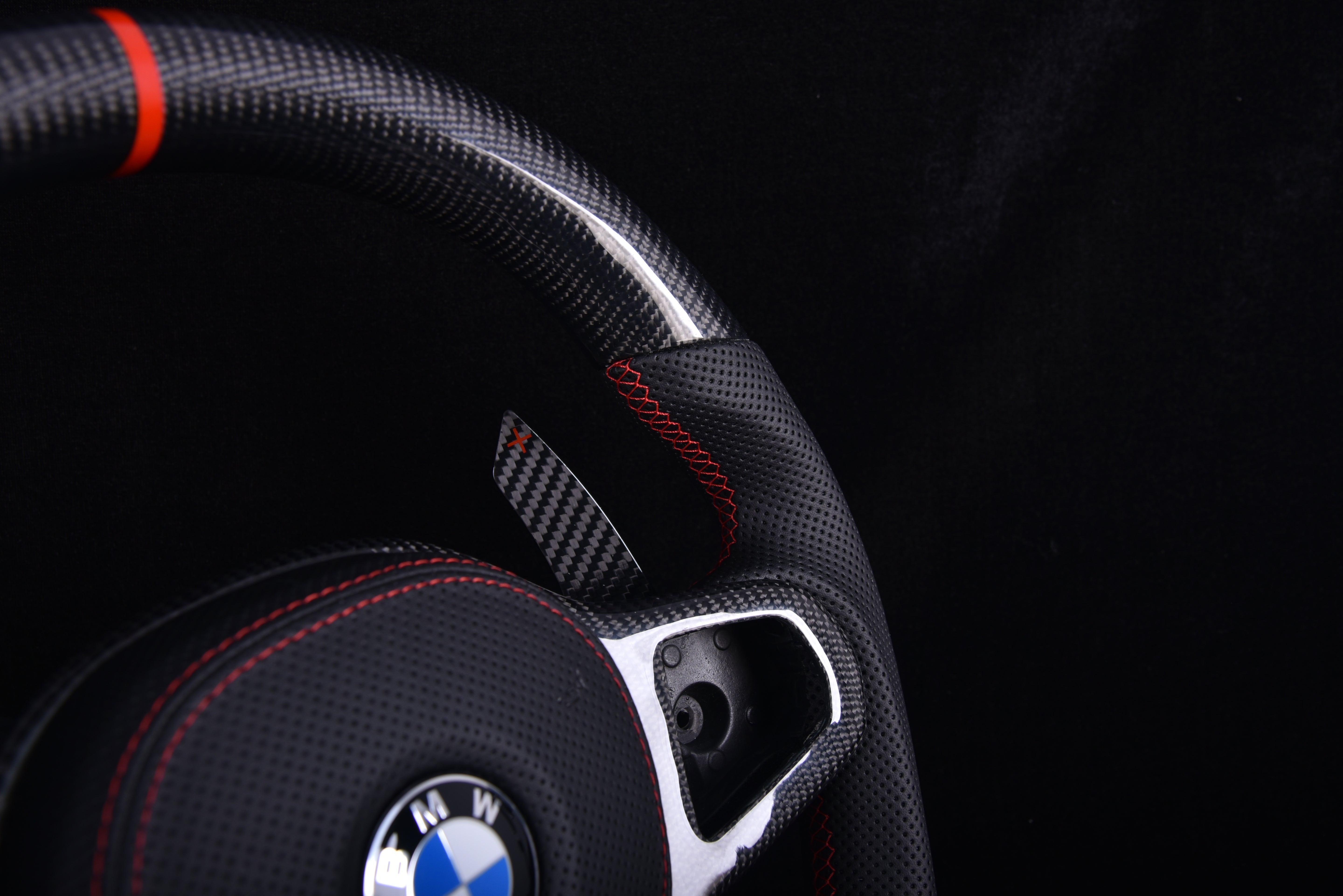 G Series ALL OUT Steering Wheel - | Red Themed | Perforated Leather | Glossy Carbon |