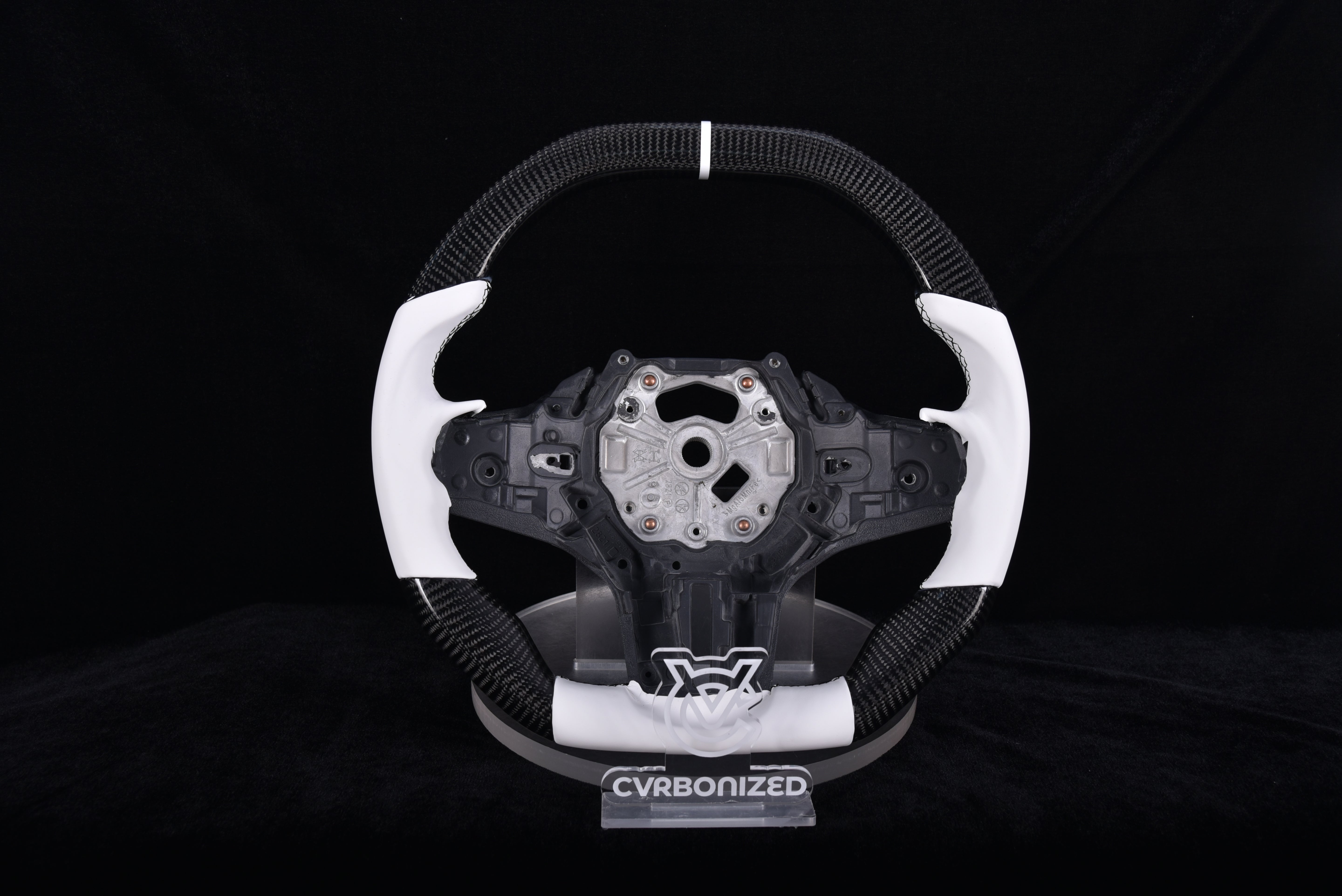 G-Series PANDA Steering Wheel - Flat Top | Flat Bottom | White Leather |