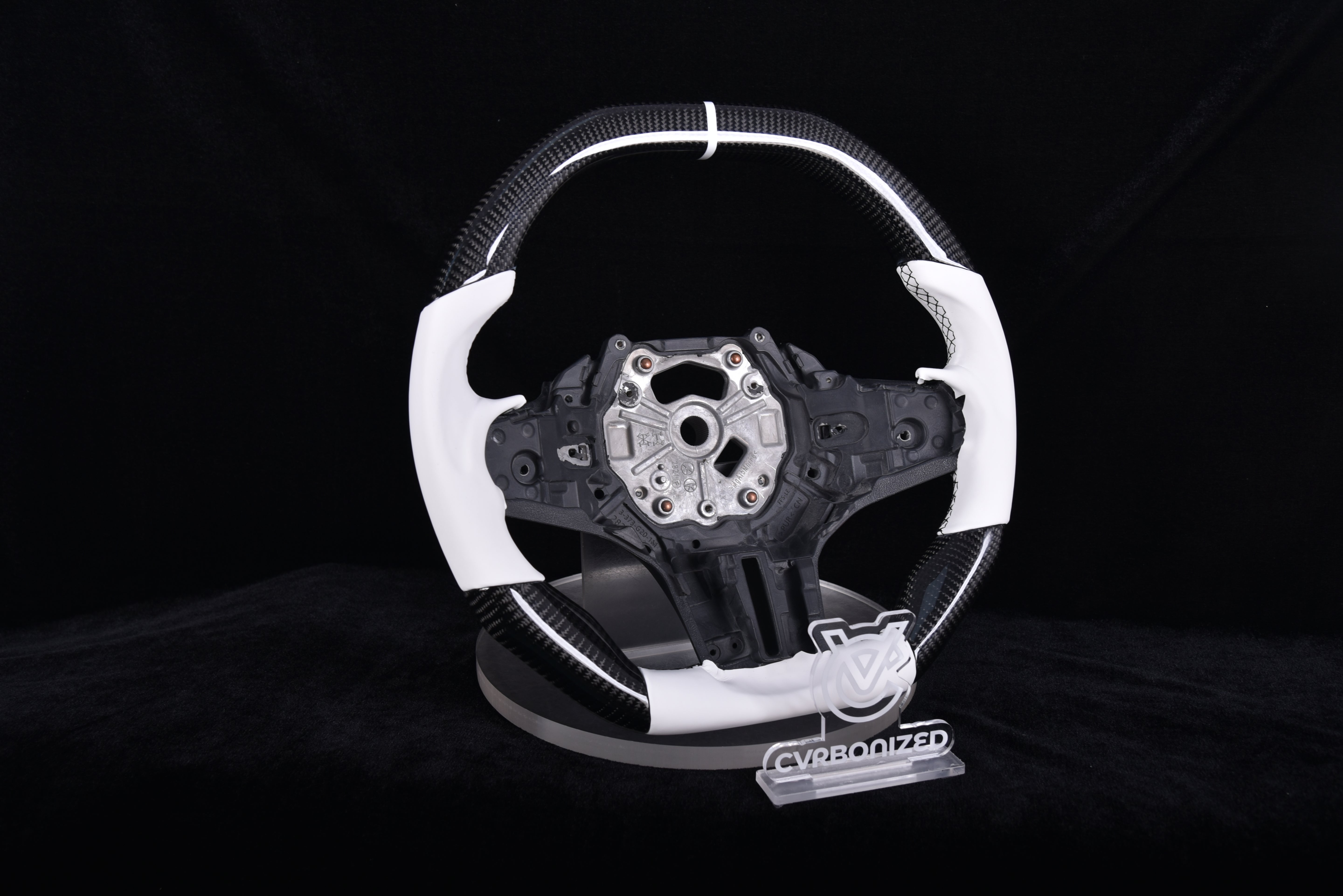 G-Series PANDA Steering Wheel - Flat Top | Flat Bottom | White Leather |