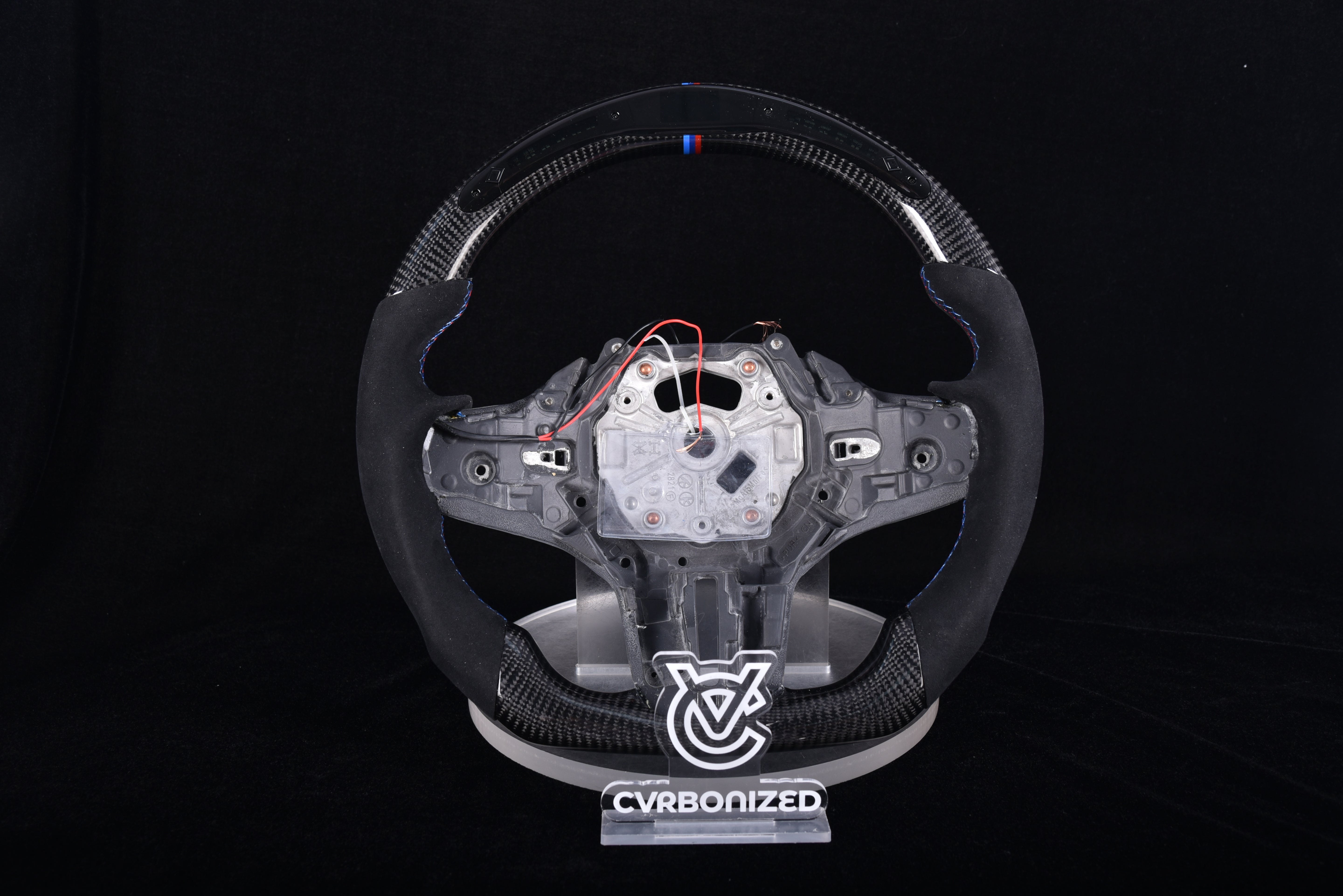 G-Series SHIFT LIGHT Steering Wheel - | M Colors | Alcantara | Glossy Carbon Fiber