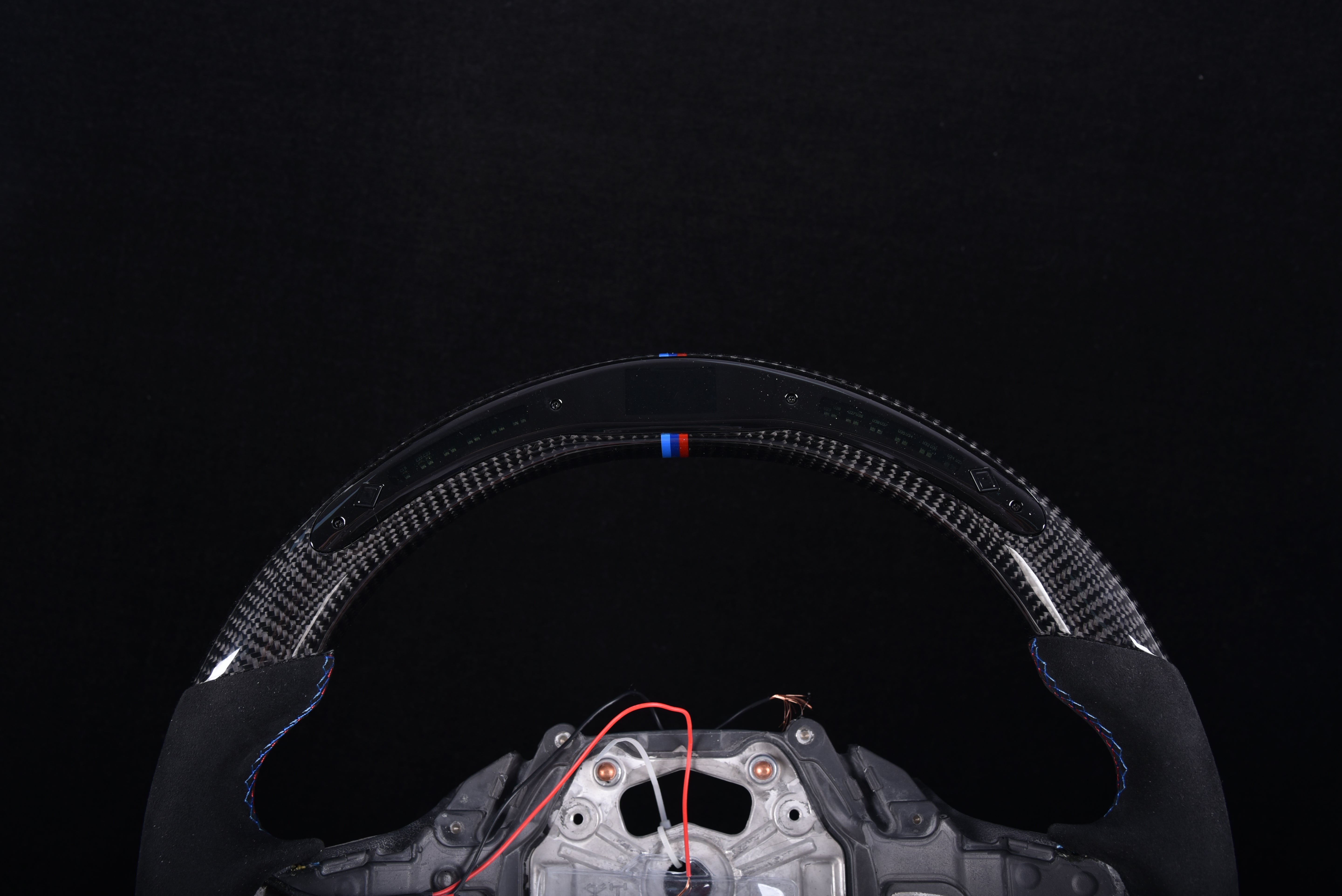 G-Series SHIFT LIGHT Steering Wheel - | M Colors | Alcantara | Glossy Carbon Fiber