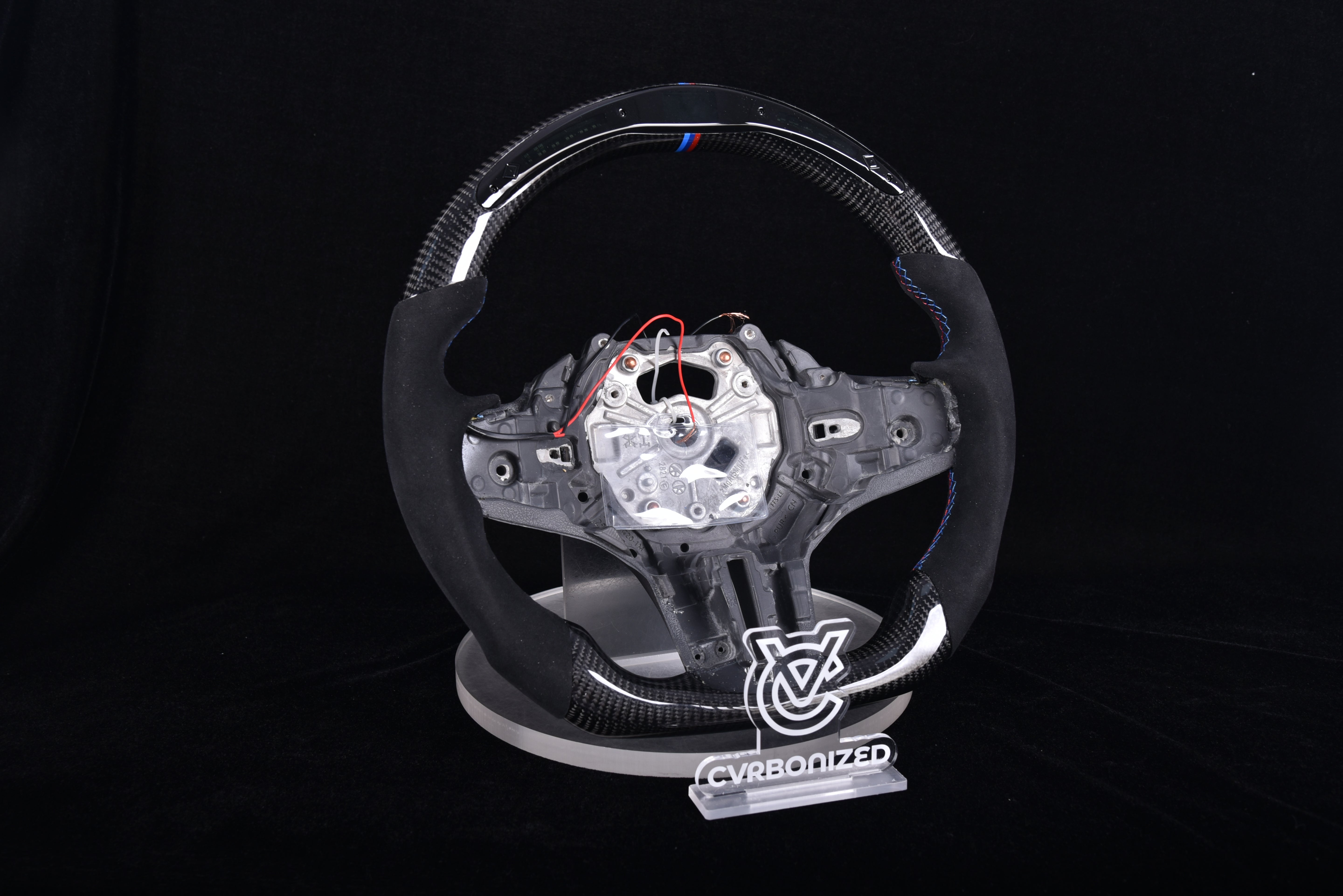 G-Series SHIFT LIGHT Steering Wheel - | M Colors | Alcantara | Glossy Carbon Fiber