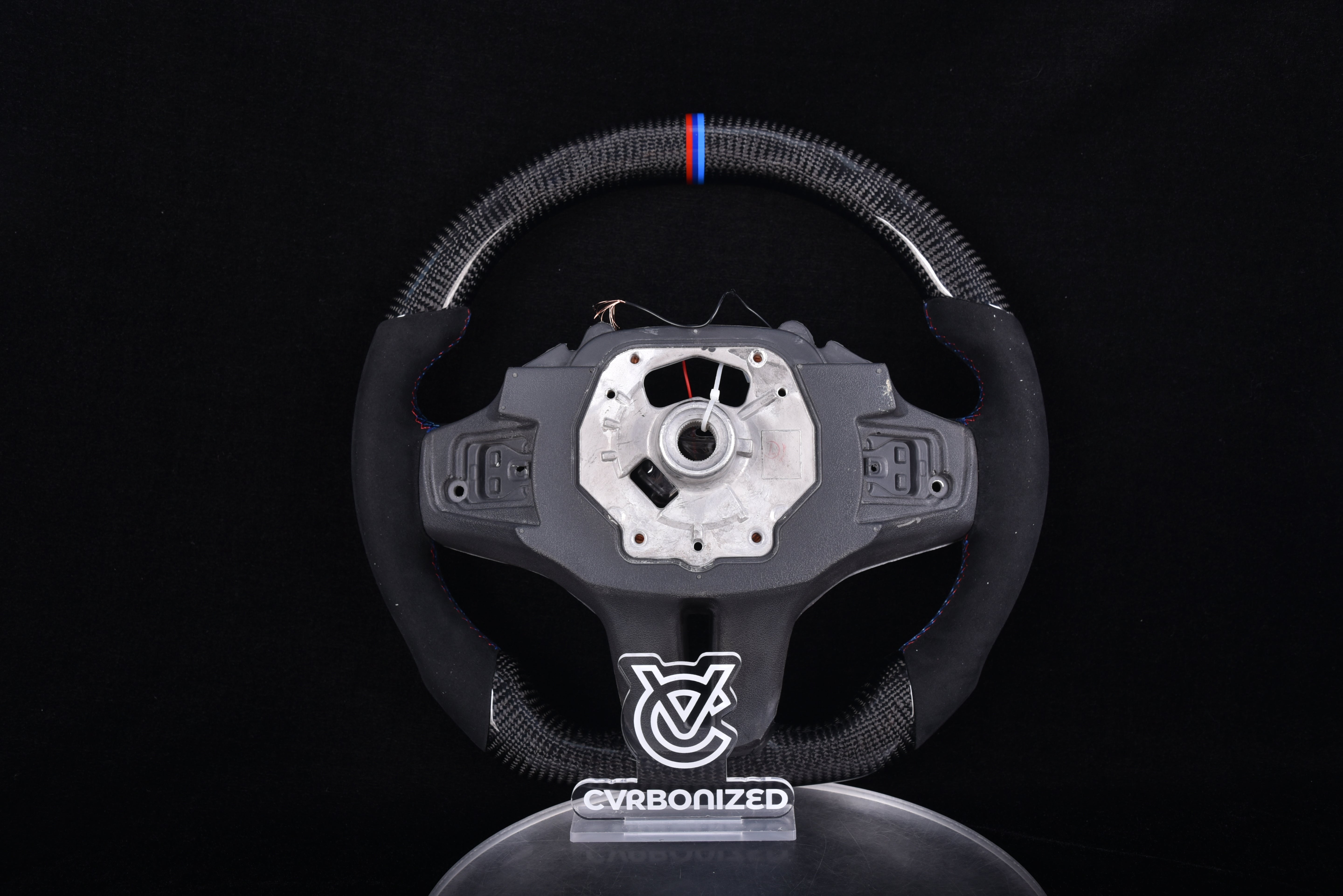 G-Series SHIFT LIGHT Steering Wheel - | M Colors | Alcantara | Glossy Carbon Fiber