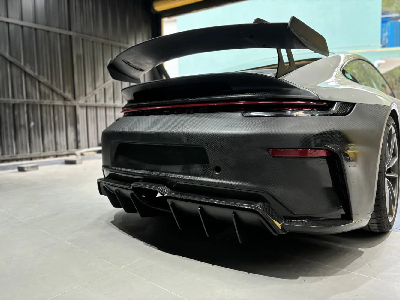 Dry Carbon Fiber GT3 Style Rear Wing + Engine Cover - Porsche 992.1/992.2