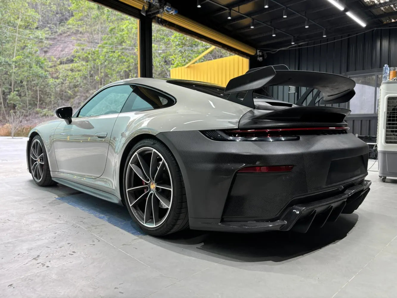 Dry Carbon Fiber GT3 Style Rear Wing + Engine Cover - Porsche 992.1/992.2