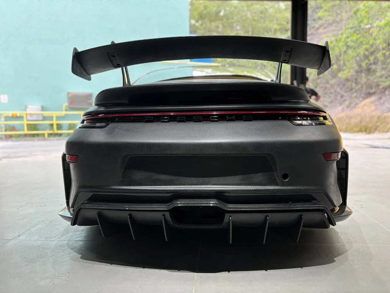 Dry Carbon Fiber GT3 Style Rear Wing + Engine Cover - Porsche 992.1/992.2