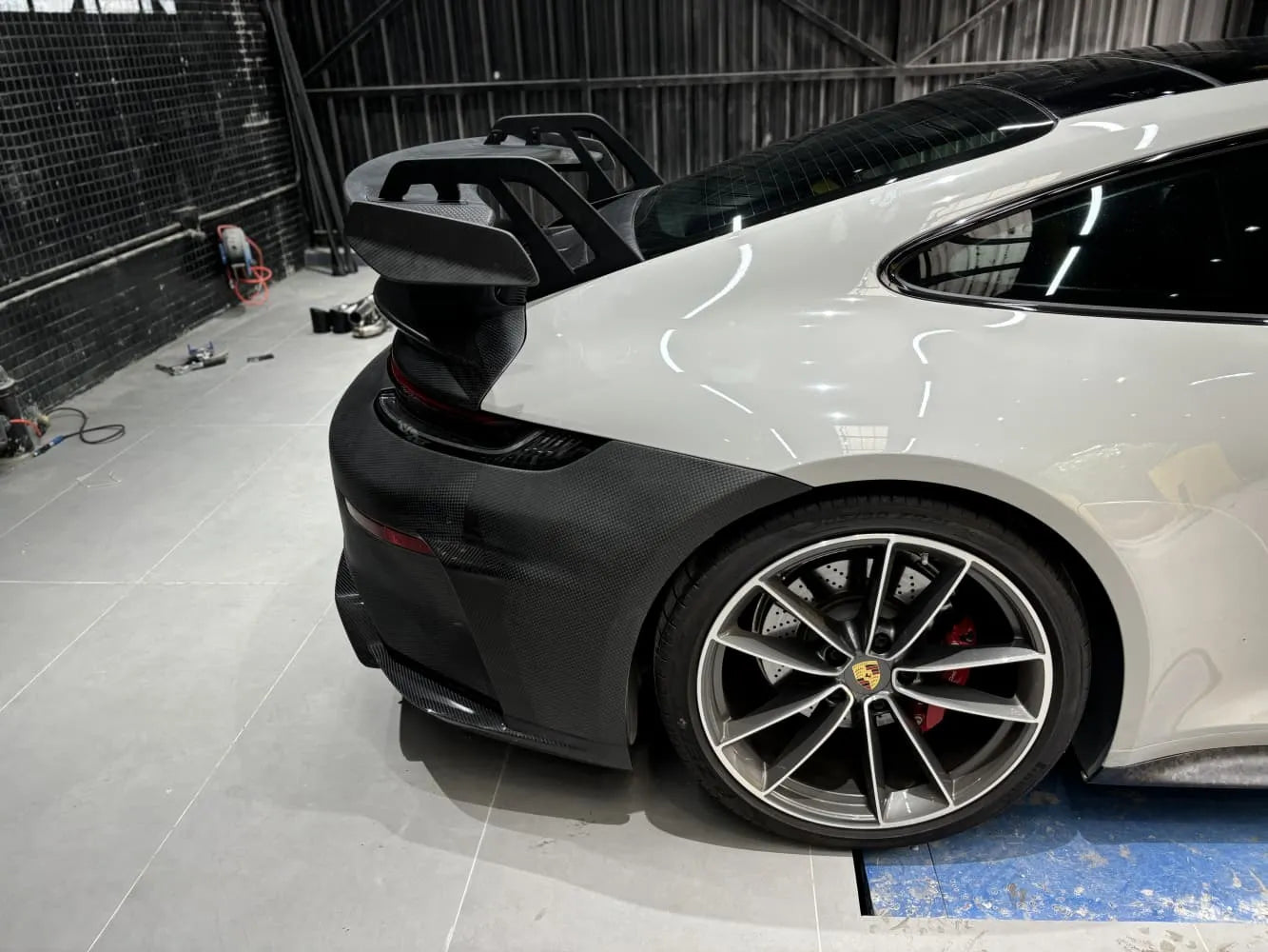 Dry Carbon Fiber GT3 Style Rear Wing + Engine Cover - Porsche 992.1/992.2