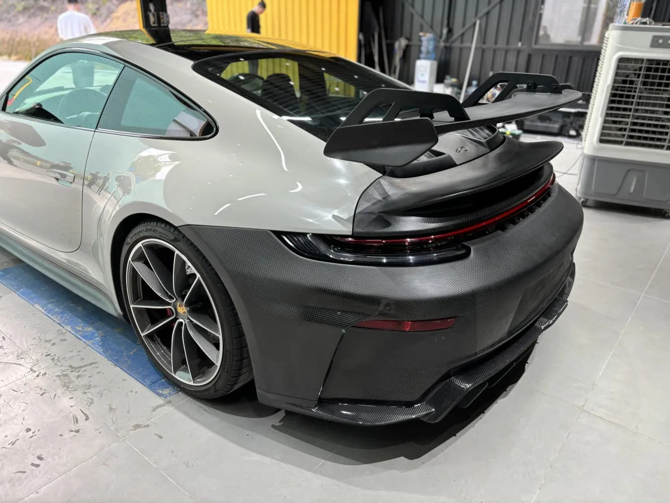 Dry Carbon Fiber GT3 Style Rear Wing + Engine Cover - Porsche 992.1/992.2